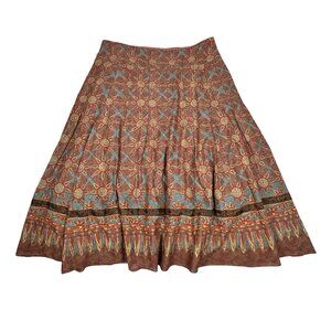 Peruvian Connection Prairie Midi Skirt Sz 14Pima Cotton Sunflower Boho